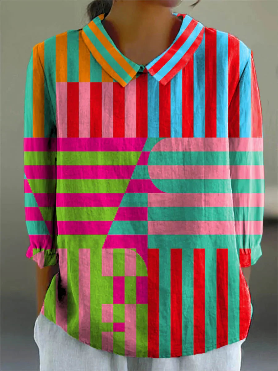 Annette | Vintage Colorful Blouse