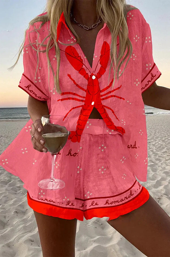 Candace™ | Pink Lobster Short Set