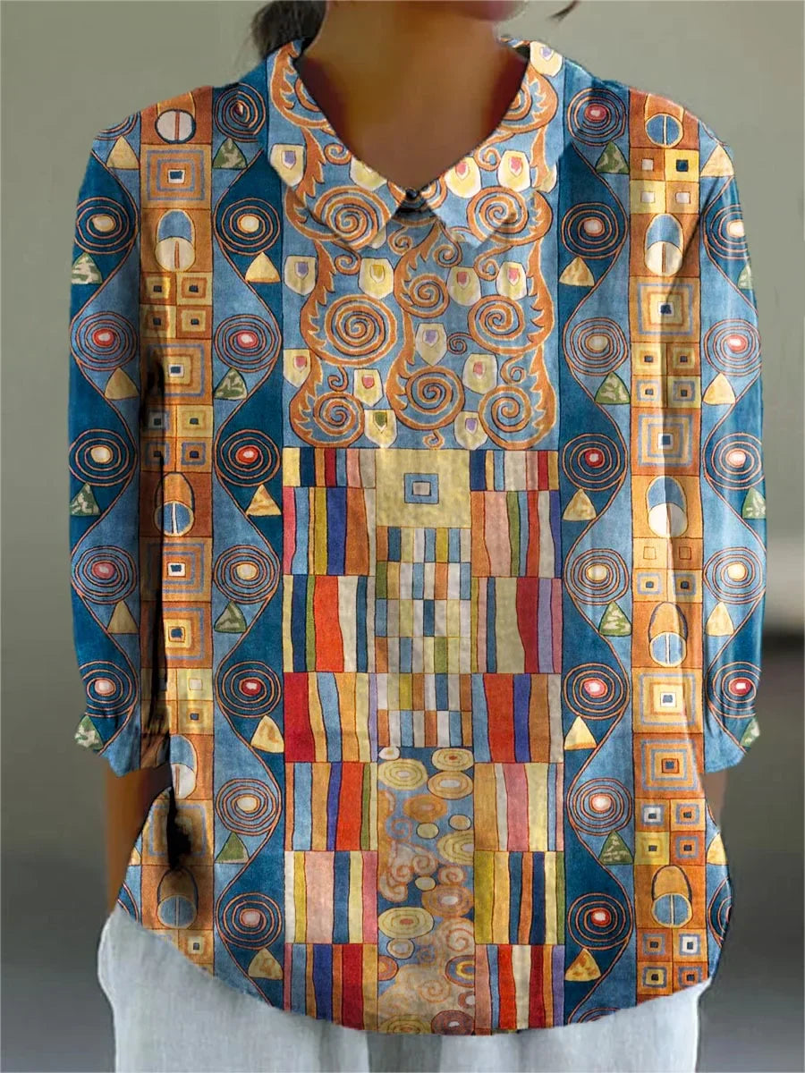 Angie | Vintage Colorful Blouse