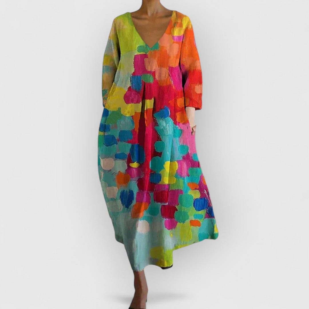 Nora™ | Colourful V-Neck dress