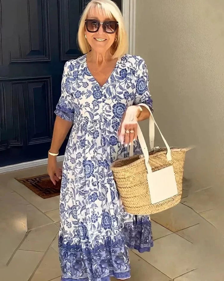 Lucia™ | Floral V-neck Dress