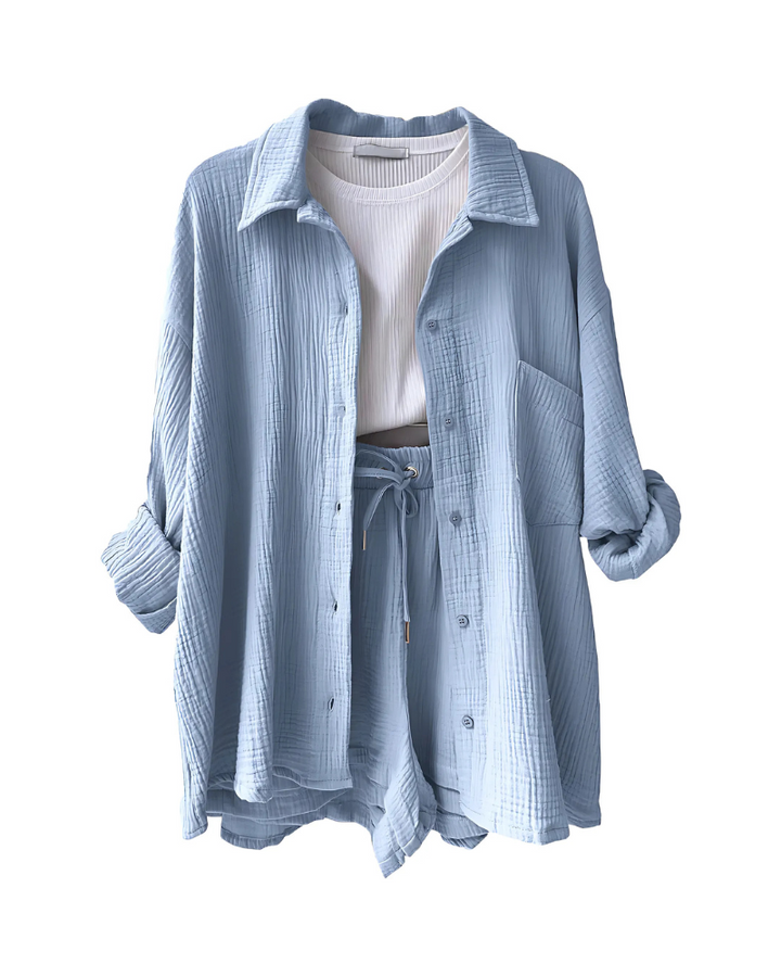 Carmen™ | Textured Button-Up Short Set