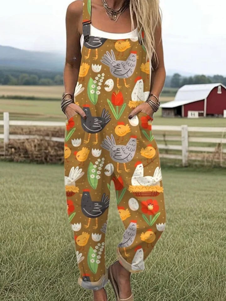 Edris™ | Flying Bees Embroidered Pattern Jumpsuit