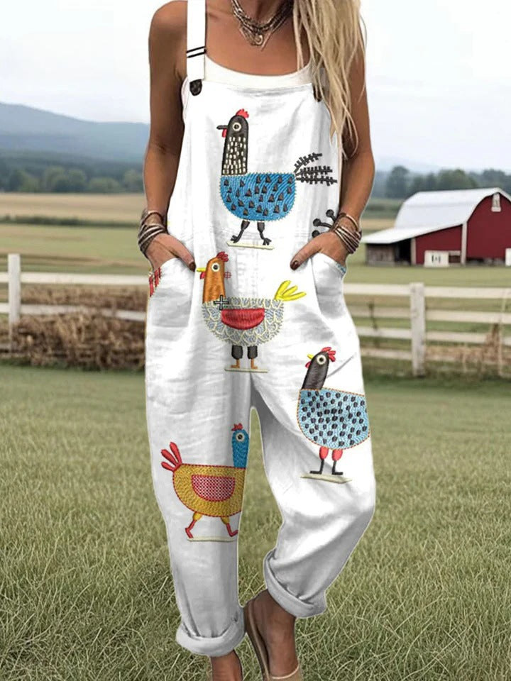 Edris™ | Flying Bees Embroidered Pattern Jumpsuit