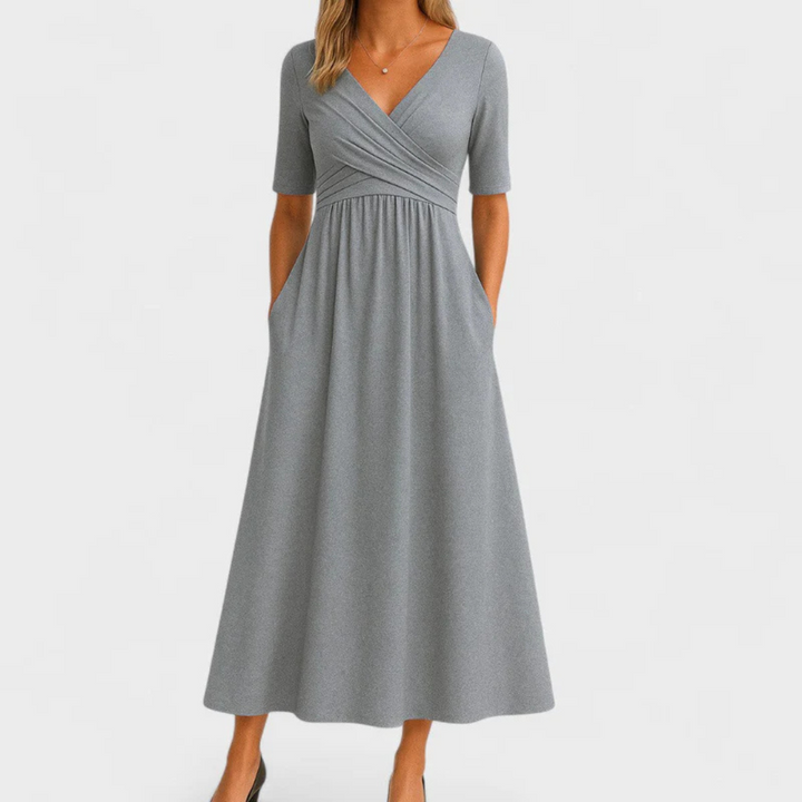 Regina™ | Crossed Dress with Short Sleeves