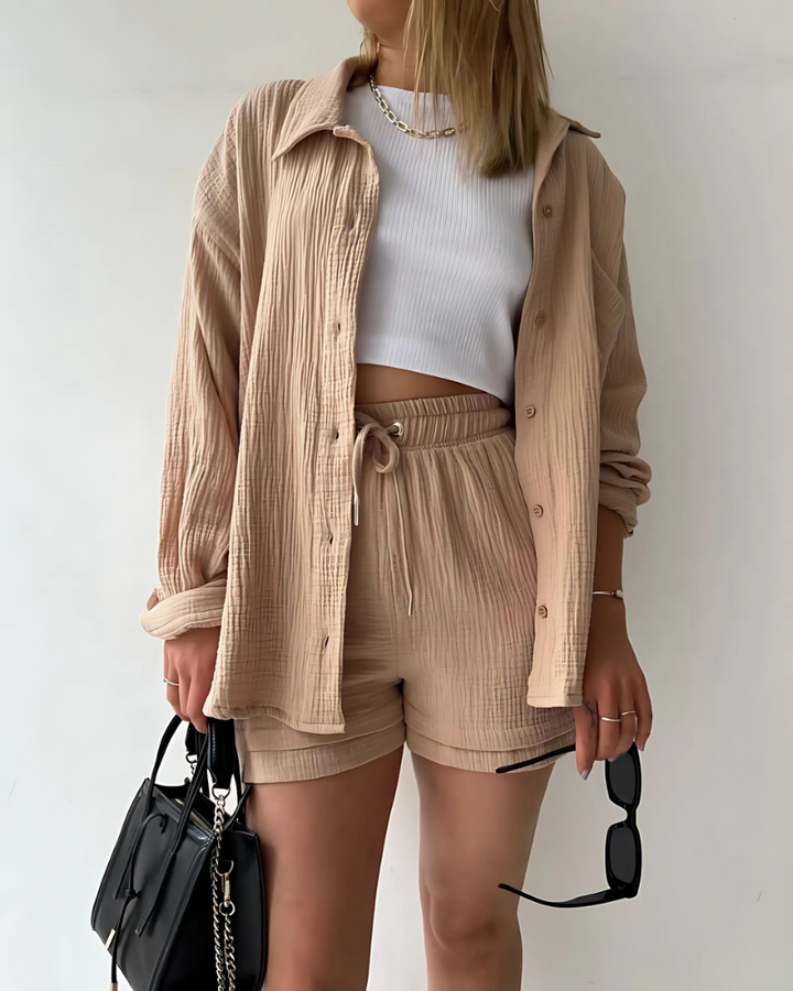 Carmen™ | Textured Button-Up Short Set