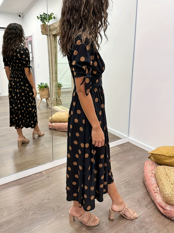 Emilienne­™ | Polka Dot V-Neck Dress