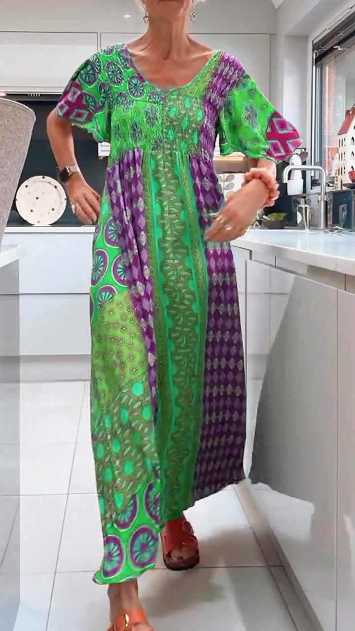 Naomi™ | Elegant Paisley Midi Dress