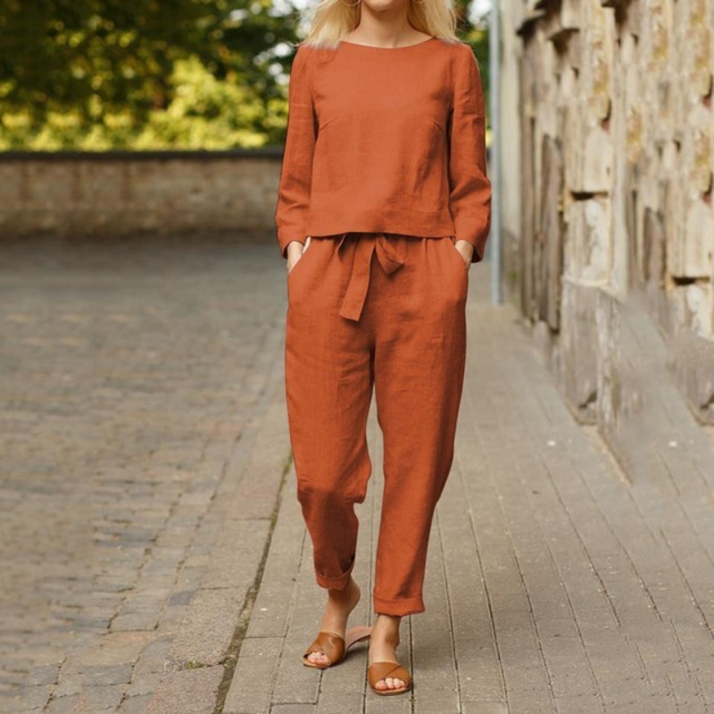 Lianne™ | Cozy Summer Set with Tummy Covering Blouse