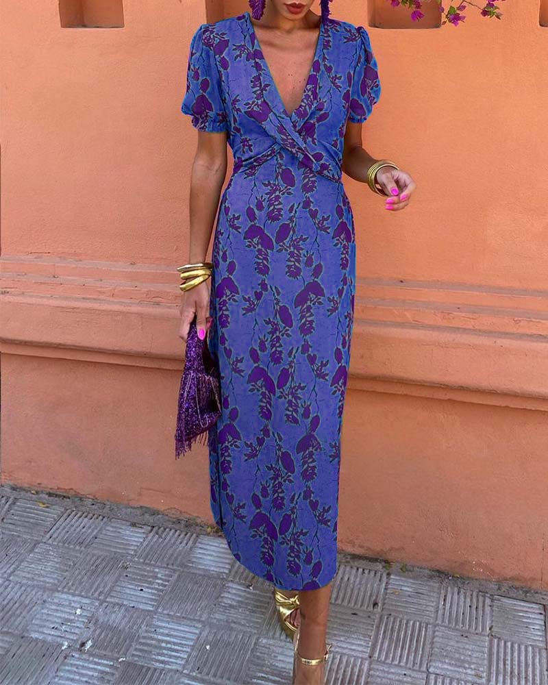 Angelina™ |  Stunning V-Neck Midi Dress
