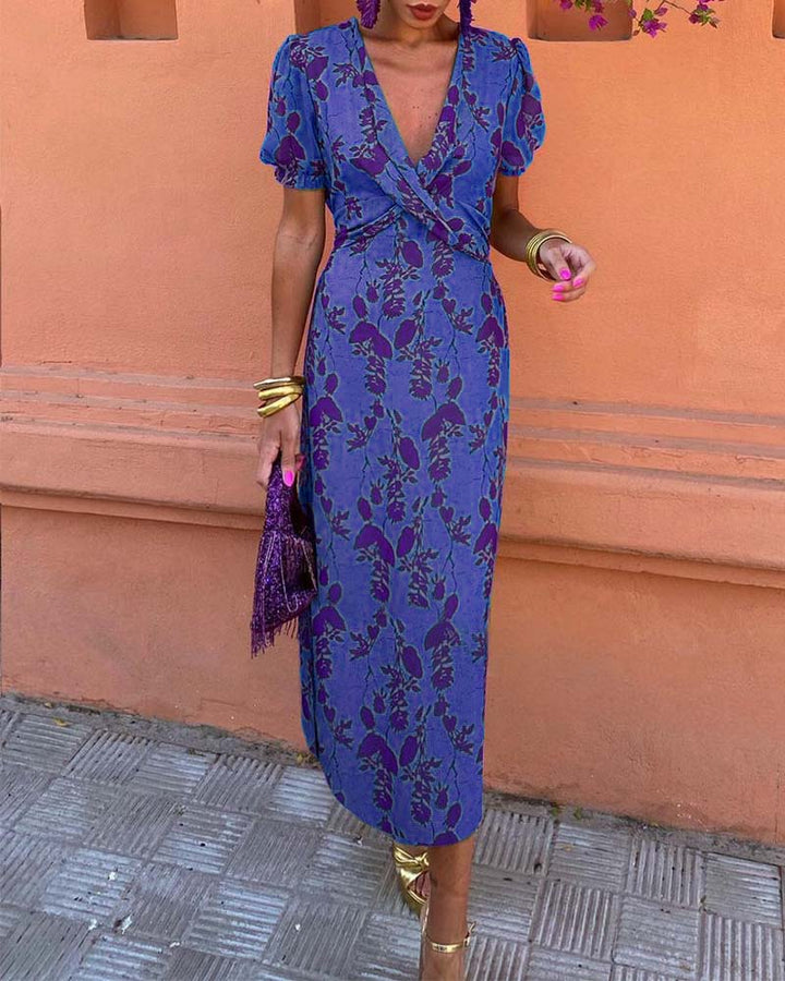 Angelina™ |  Stunning V-Neck Midi Dress