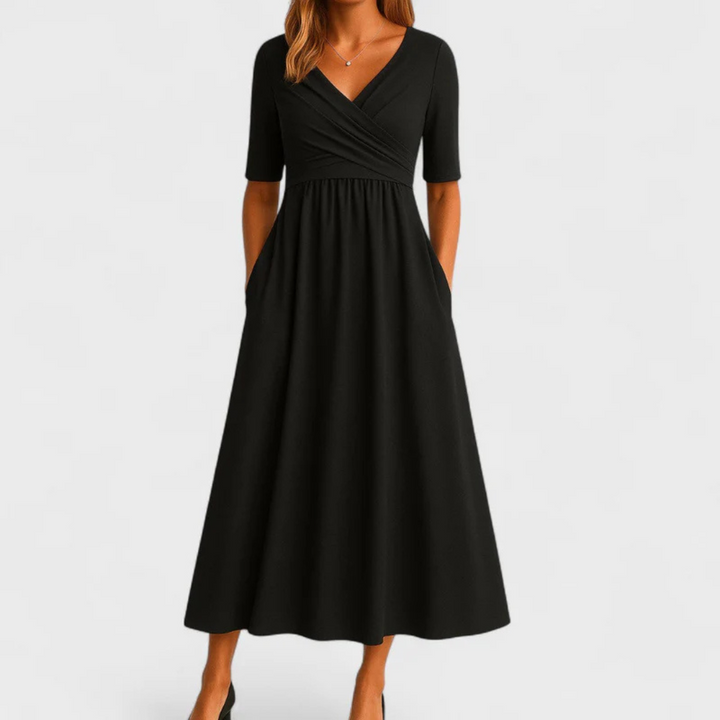 Regina™ | Crossed Dress with Short Sleeves