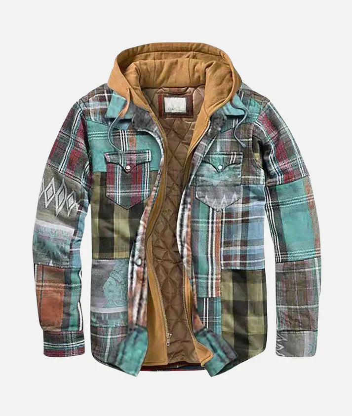 Alain™ | Patchwork Checkered Jacket