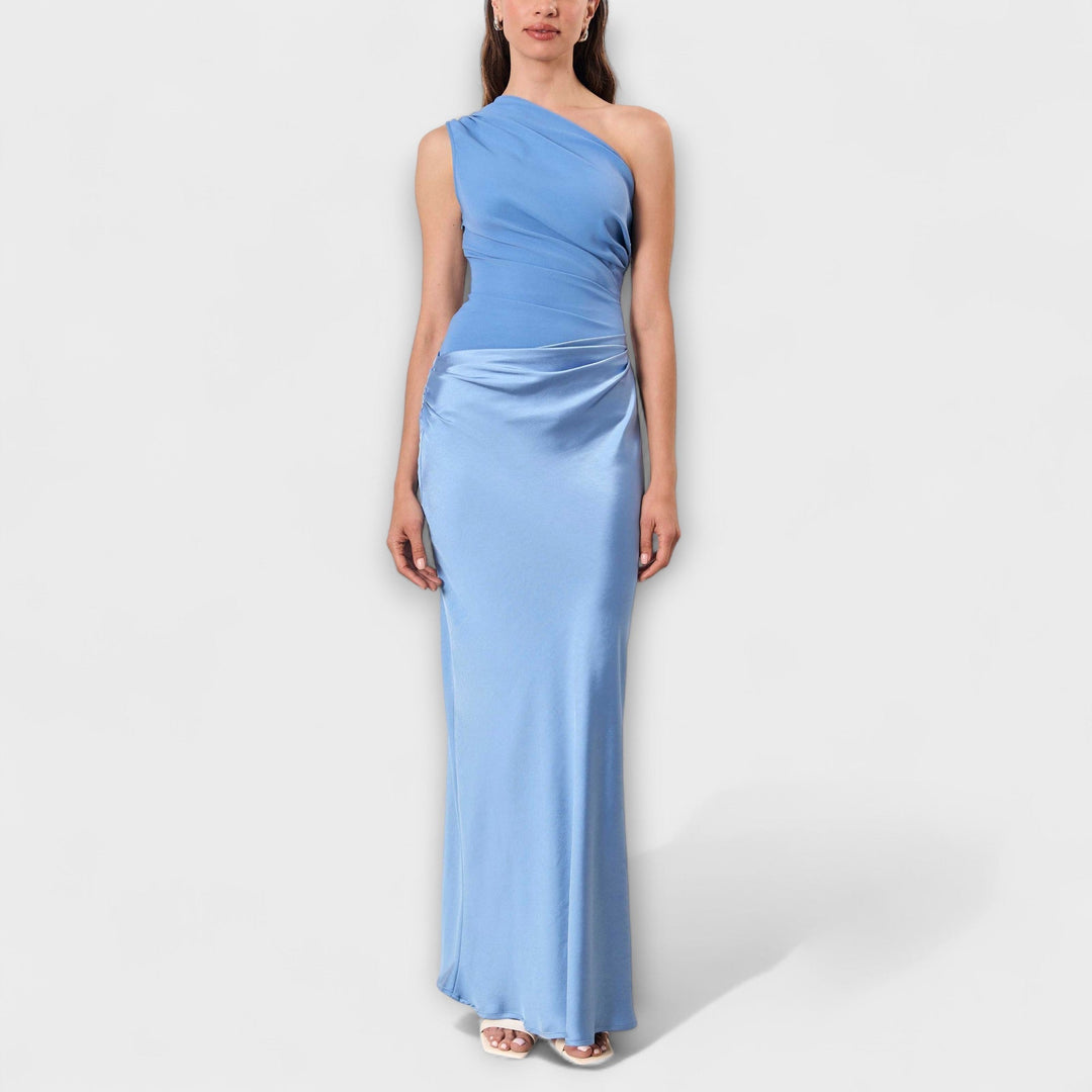 Serena™ | One-Shoulder Pleated Maxi Dress