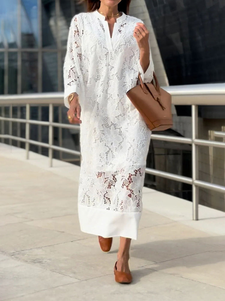 Addison™ | Modern Flowing Refined Lace Dress