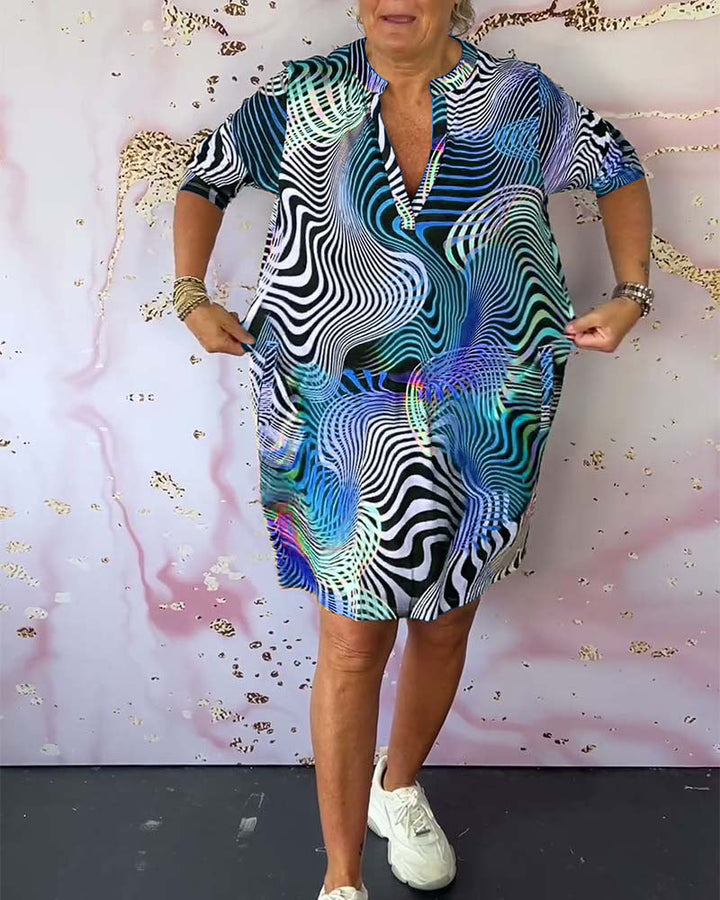 Vivian™ | Colourful V-Neck Dress