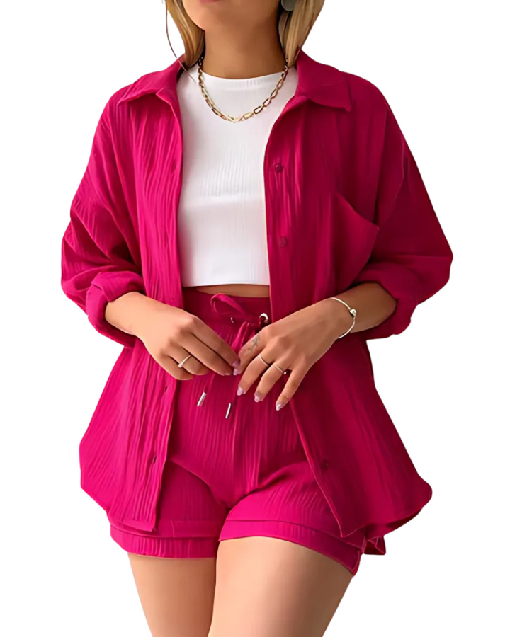 Carmen™ | Textured Button-Up Short Set