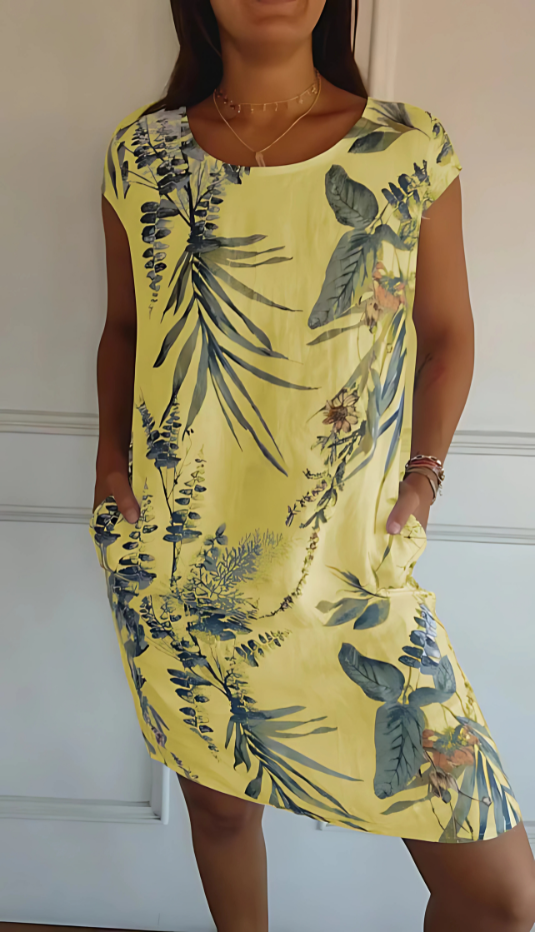 Jean™ | Casual Loose-Fit Knee-Length Printed Dress