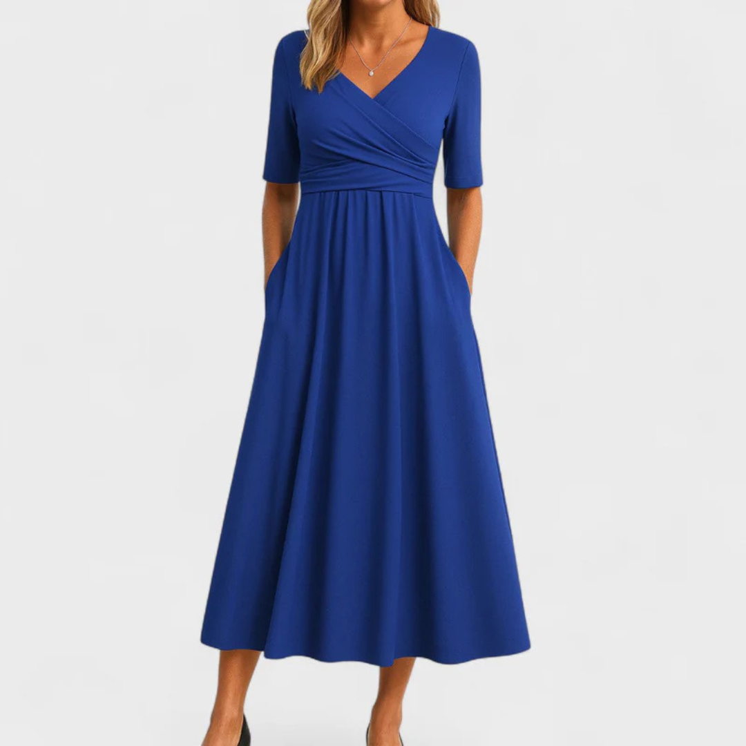 Regina™ | Crossed Dress with Short Sleeves