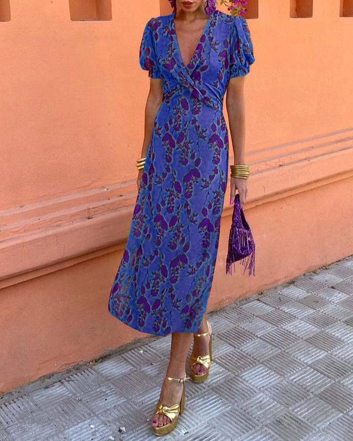 Angelina™ |  Stunning V-Neck Midi Dress