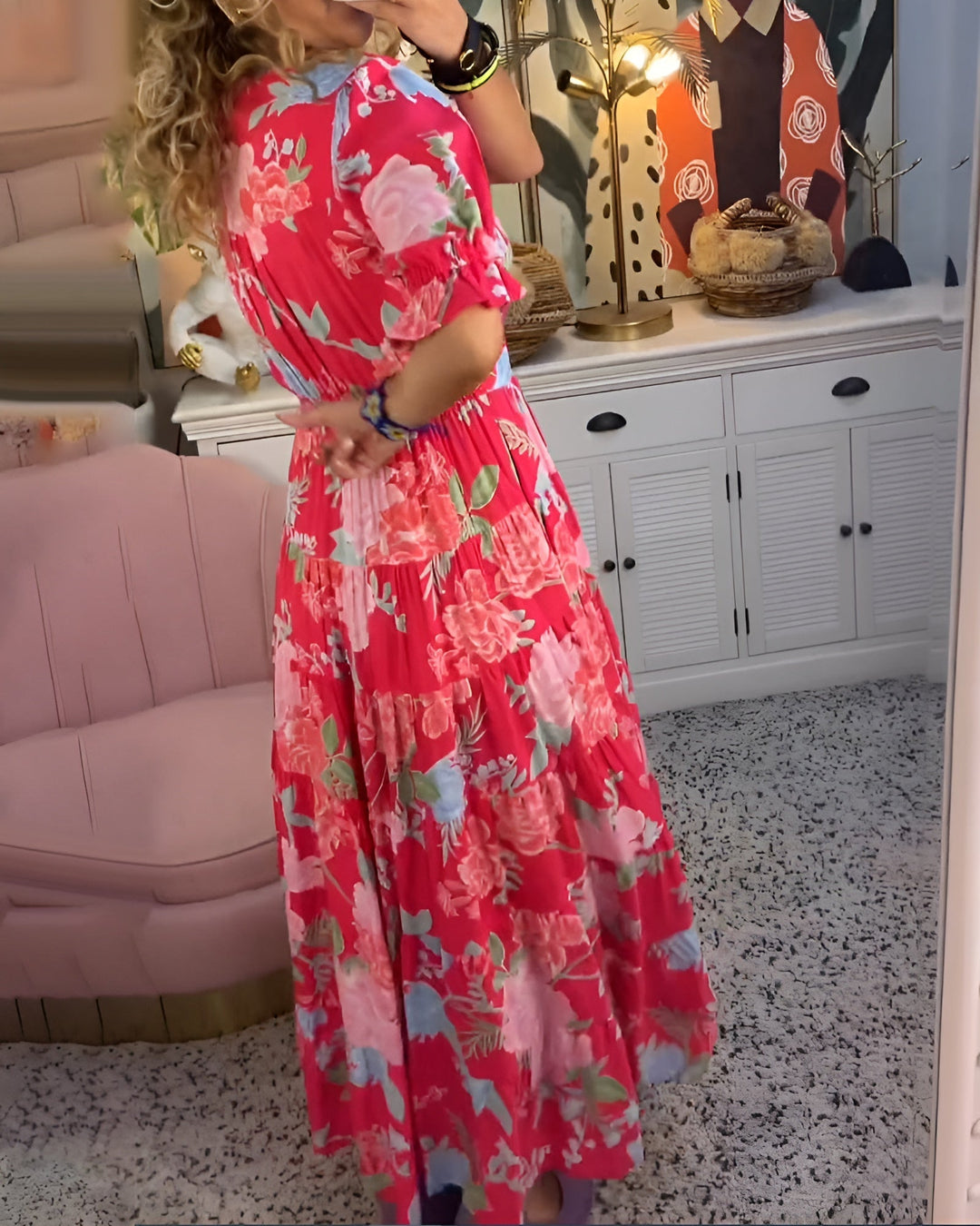 Amélie – Floral Print V-Neck Pocket Dress
