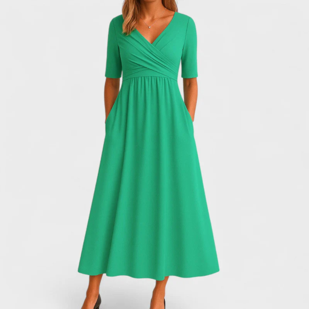 Regina™ | Crossed Dress with Short Sleeves