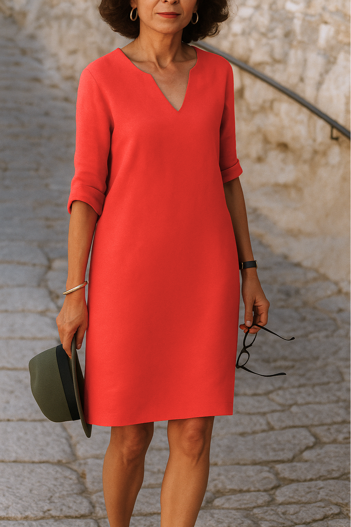 Alyssa™ | Elegant V-Neck Dress