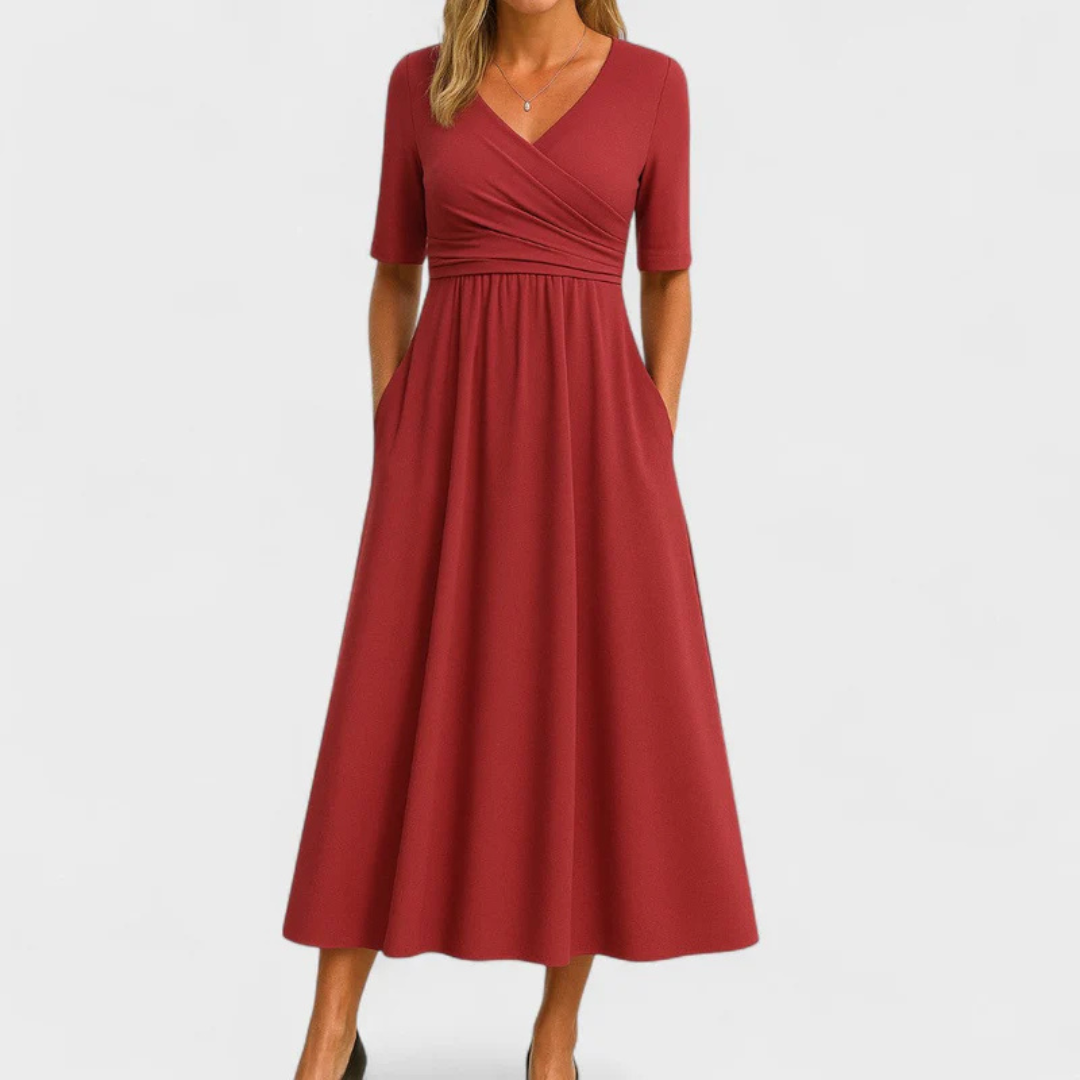 Regina™ | Crossed Dress with Short Sleeves