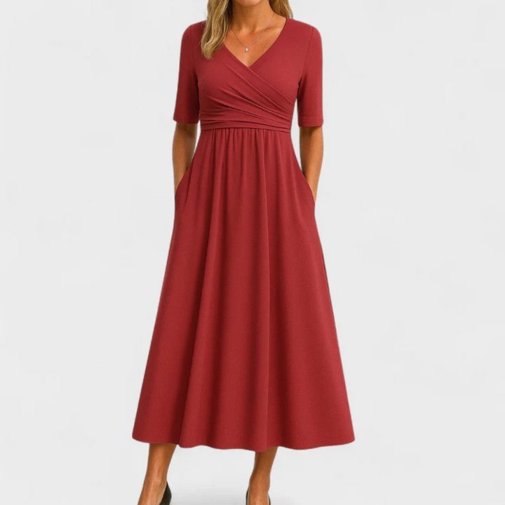 Regina™ | Crossed Dress with Short Sleeves