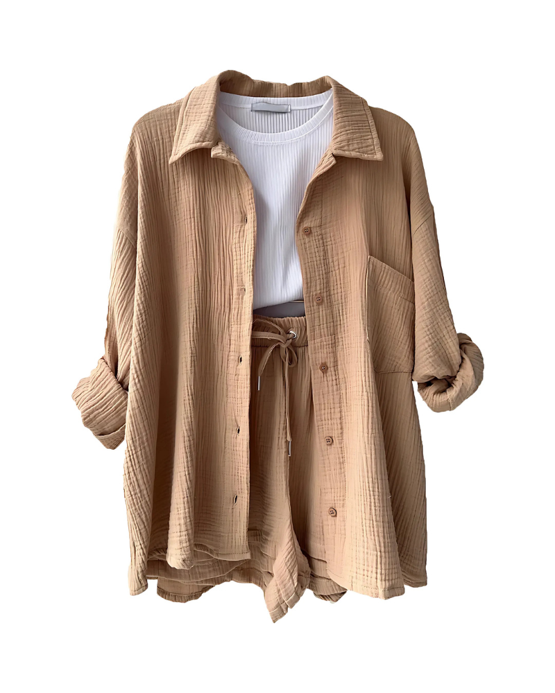 Carmen™ | Textured Button-Up Short Set