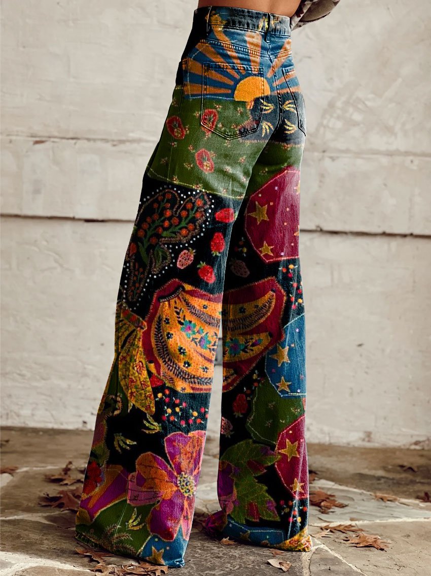 Wendy™ | Psychedelic Art Flared Jeans