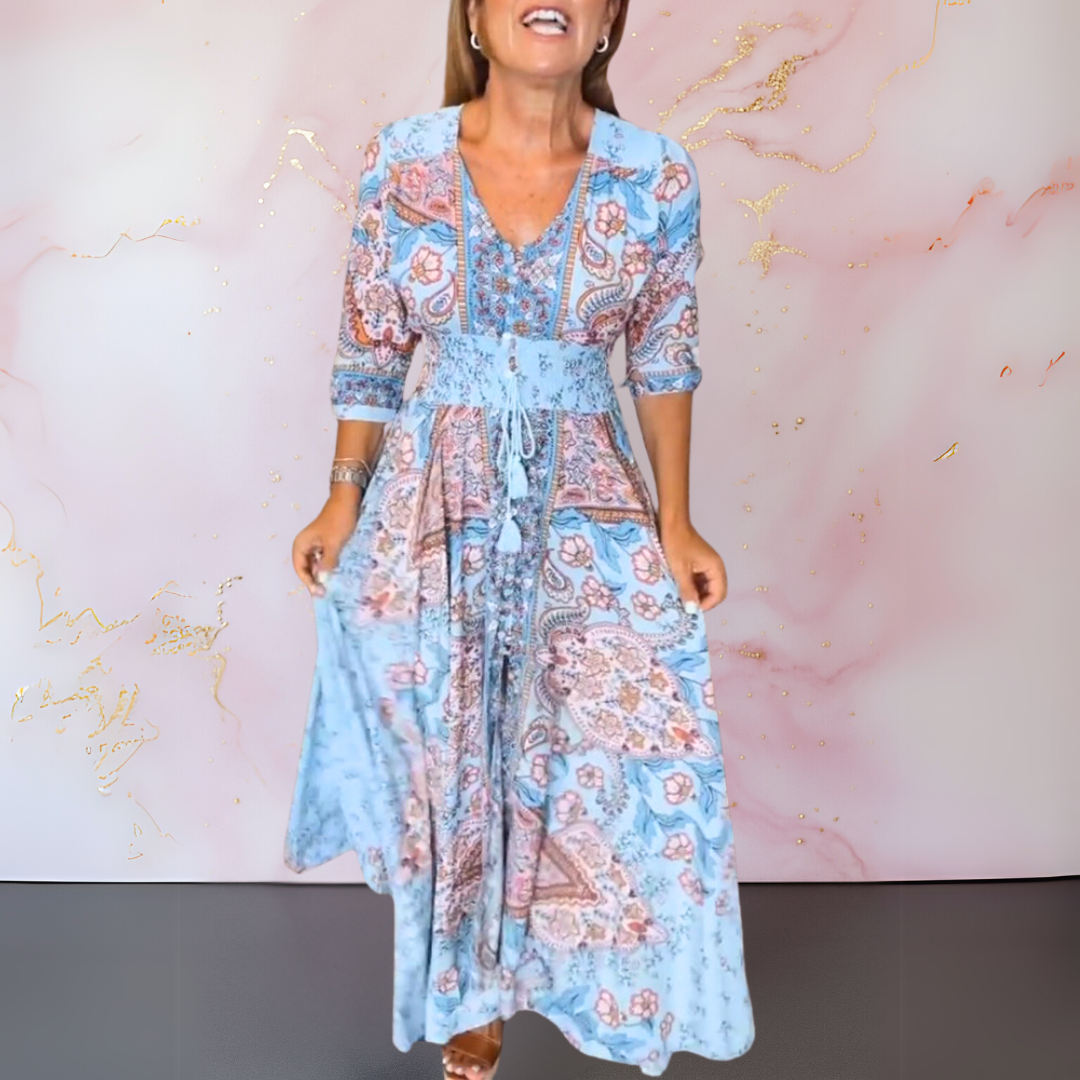 Jenna™ | Elegant V-Neck Summer Dress