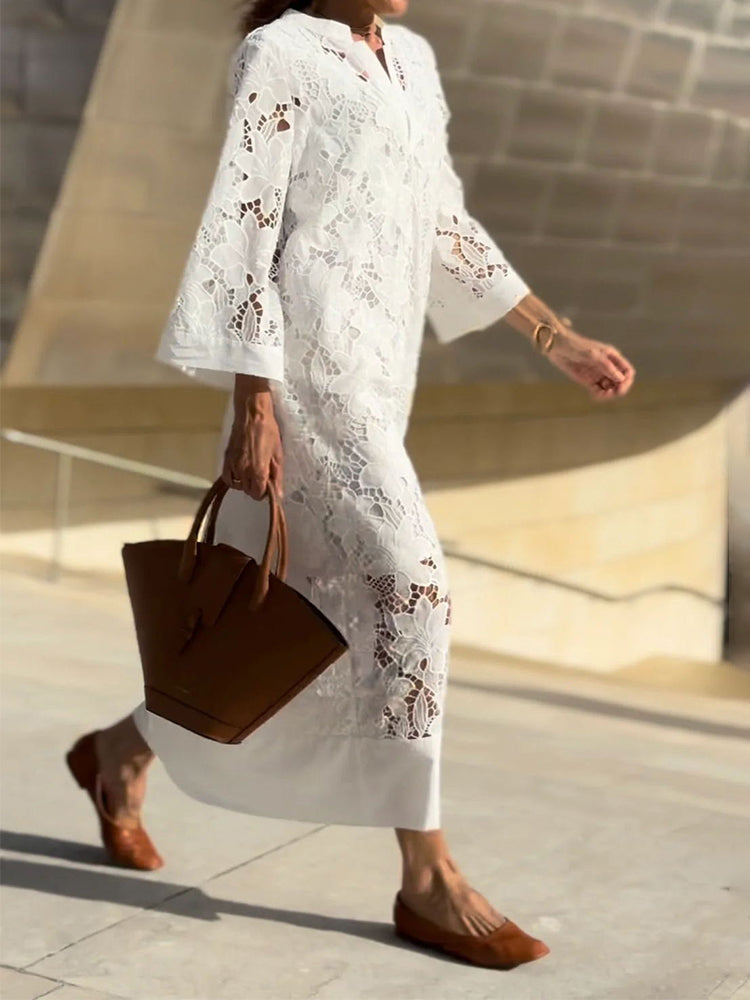 Addison™ | Modern Flowing Refined Lace Dress