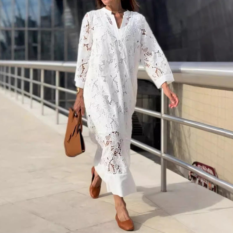 Addison™ | Modern Flowing Refined Lace Dress