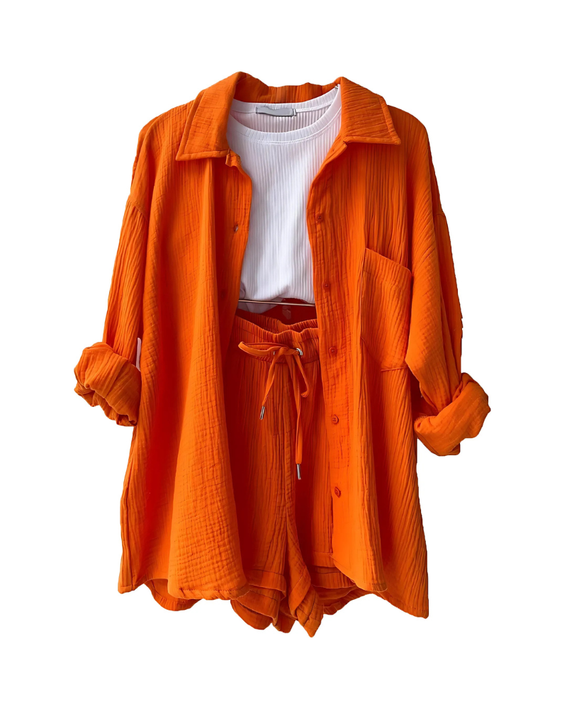 Carmen™ | Textured Button-Up Short Set