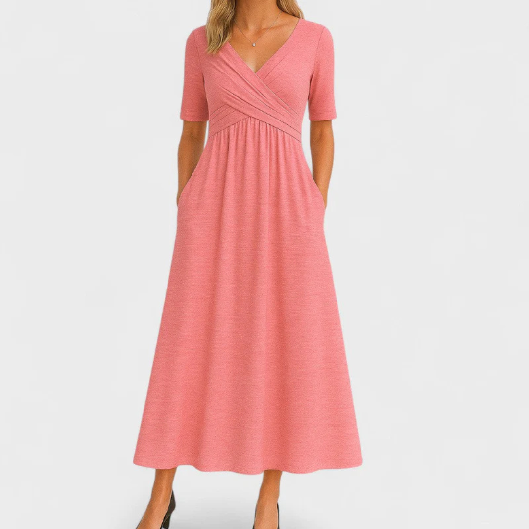 Regina™ | Crossed Dress with Short Sleeves