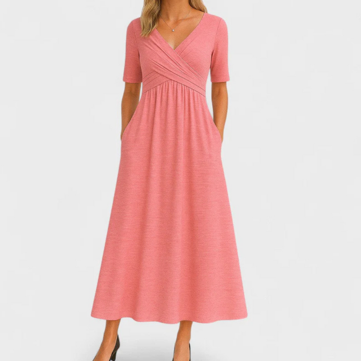 Regina™ | Crossed Dress with Short Sleeves