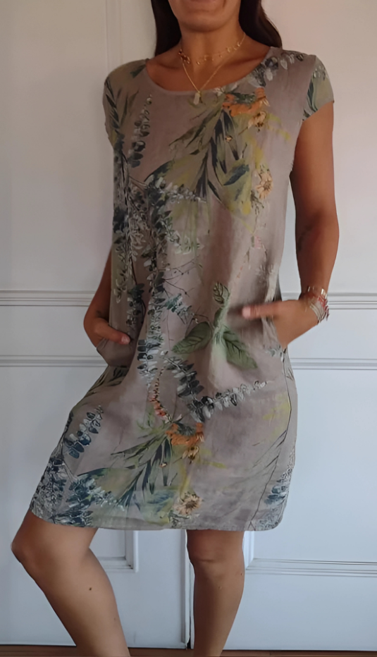 Jean™ | Casual Loose-Fit Knee-Length Printed Dress
