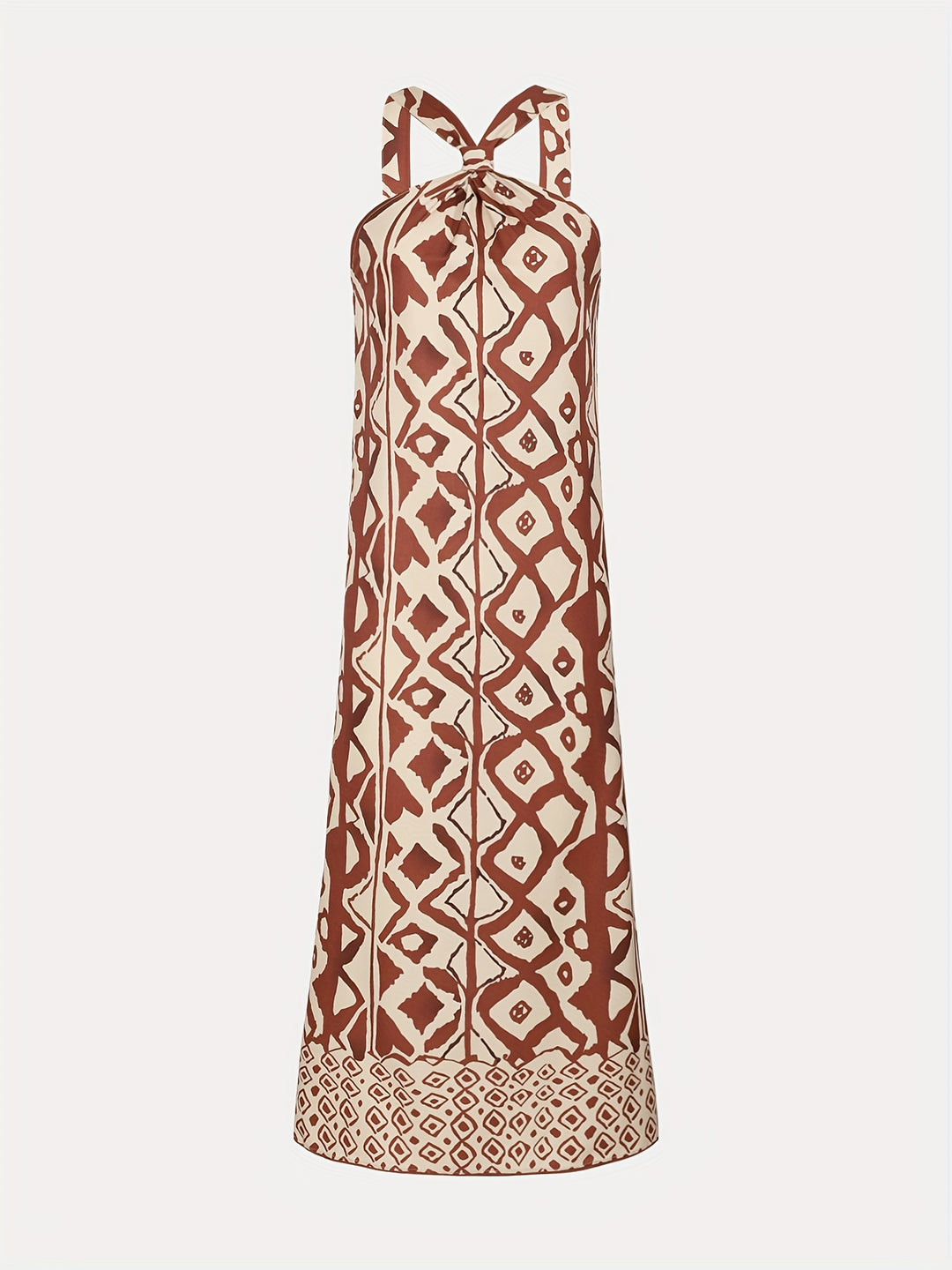 Amelia™ Geometric Print Halter Maxi Dress