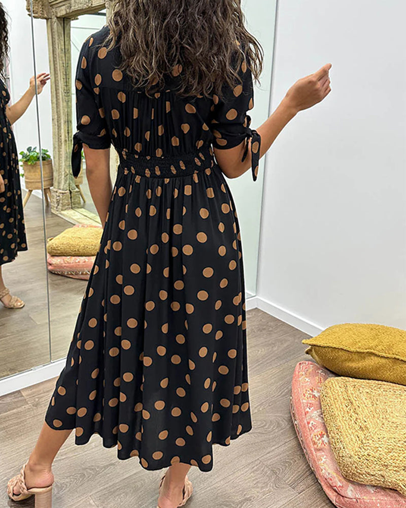 Miley™ | Polka Dots V-Neck Dress