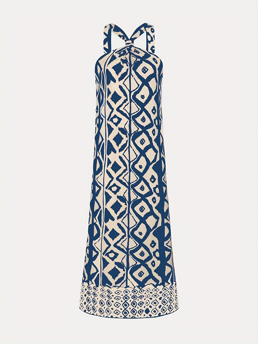 Amelia™ Geometric Print Halter Maxi Dress