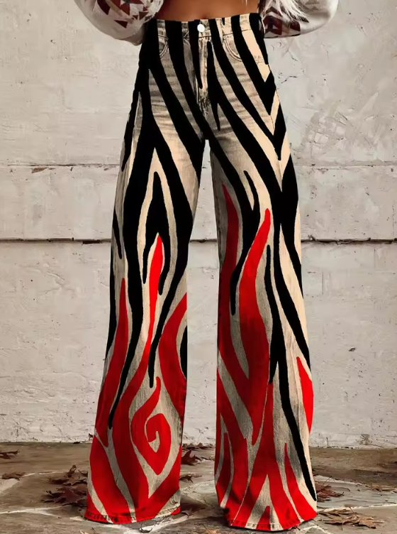 Whitney™ | Tribal Print Flared Denim
