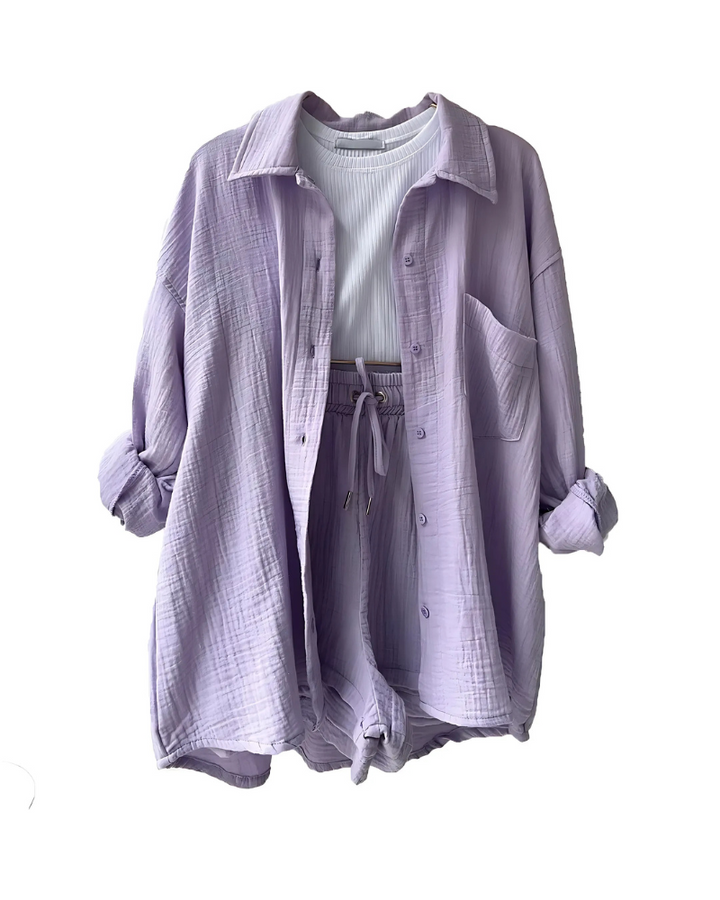 Carmen™ | Textured Button-Up Short Set
