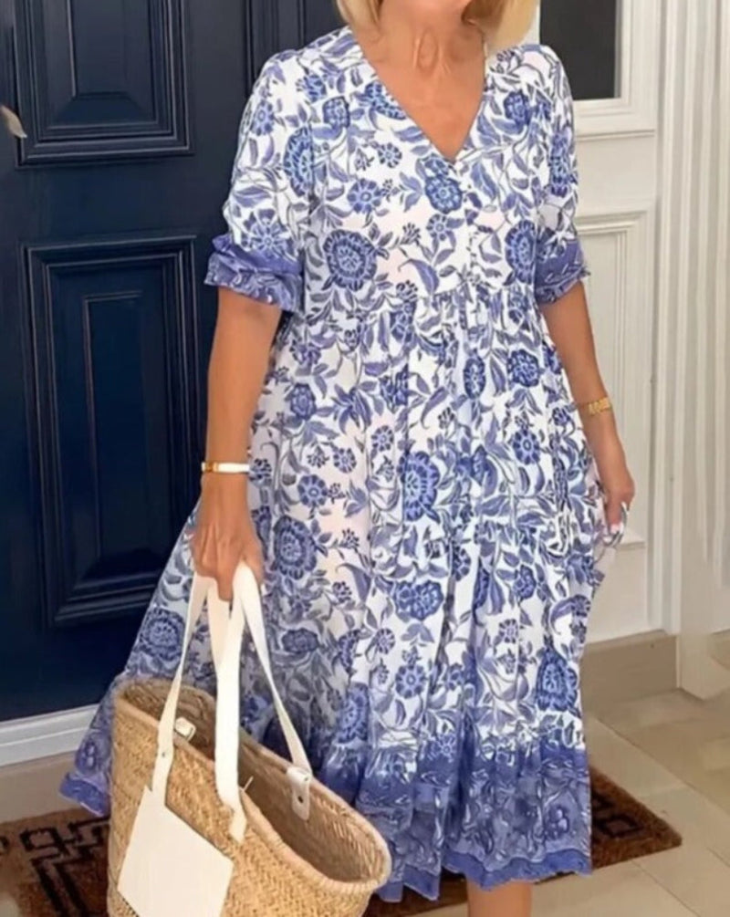 Lucia™ | Floral V-neck Dress