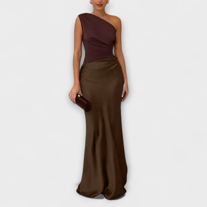 Serena™ | One-Shoulder Pleated Maxi Dress
