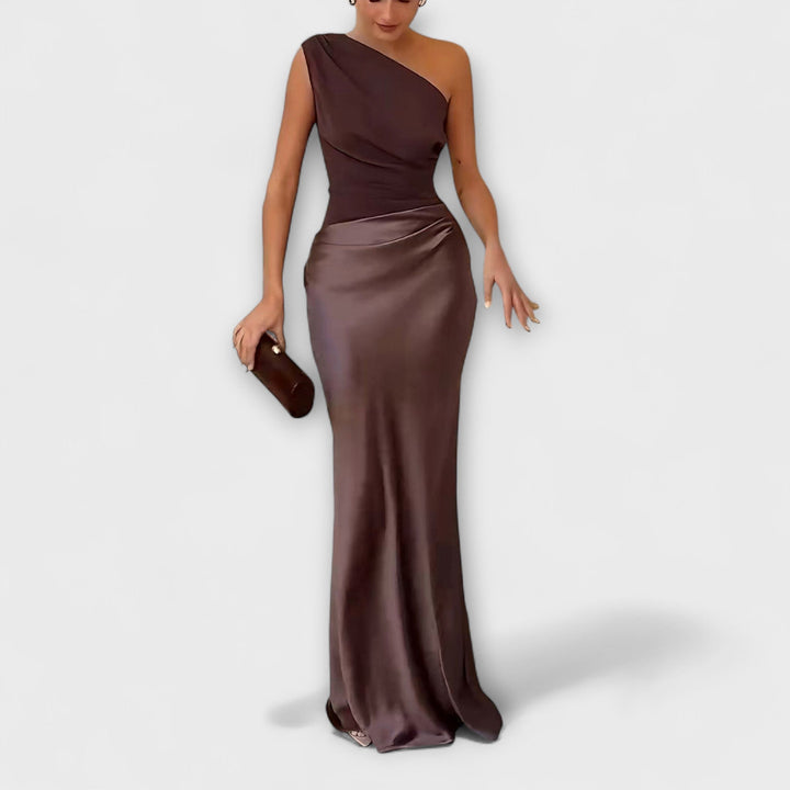 Serena™ | One-Shoulder Pleated Maxi Dress