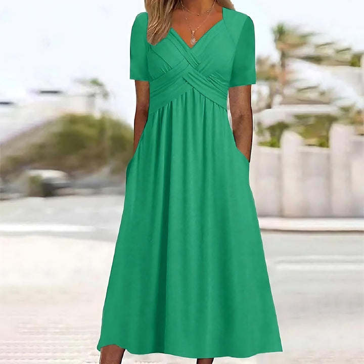 Danielle™ | Elegant Midi Dress with Tummy Coverage