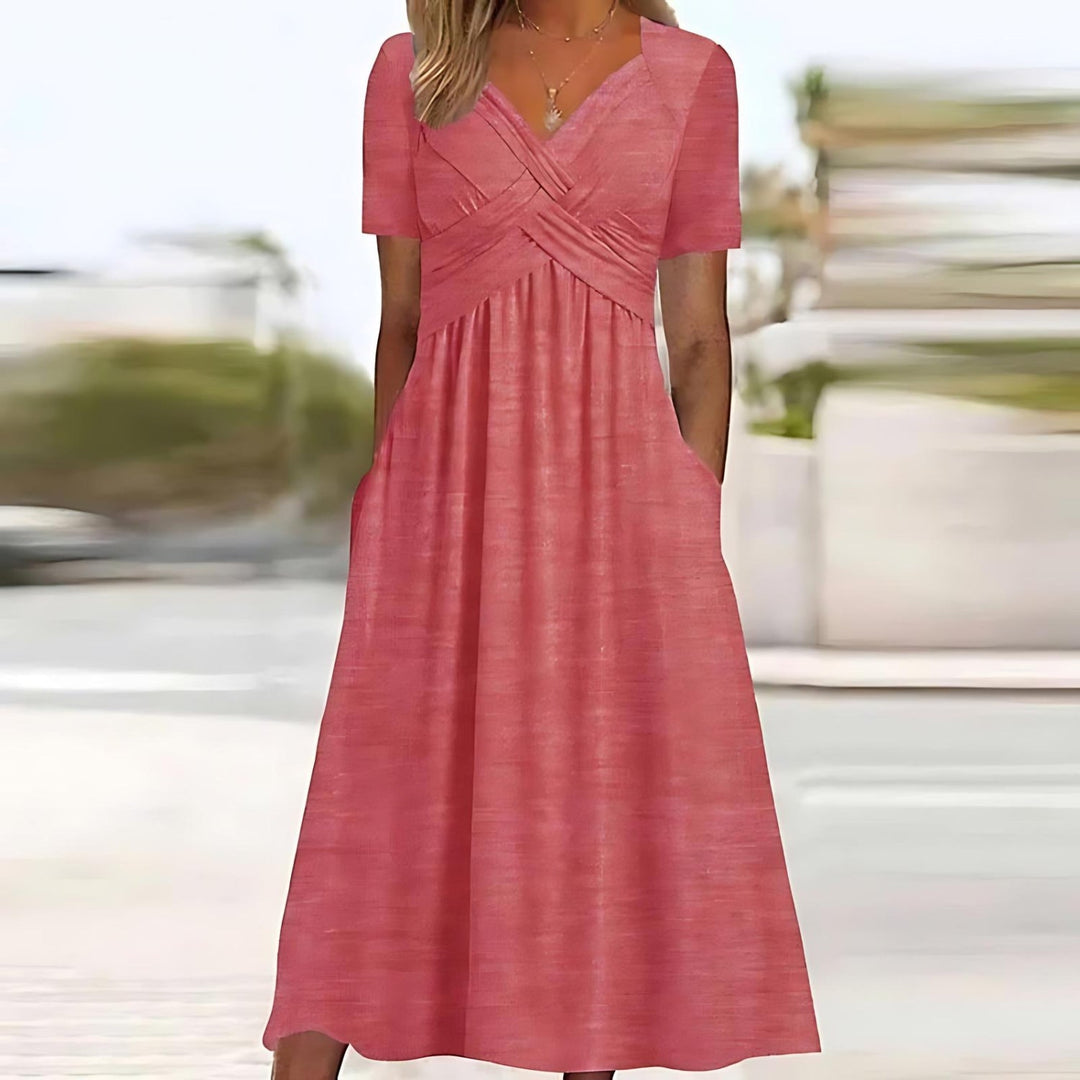 Danielle™ | Elegant Midi Dress with Tummy Coverage