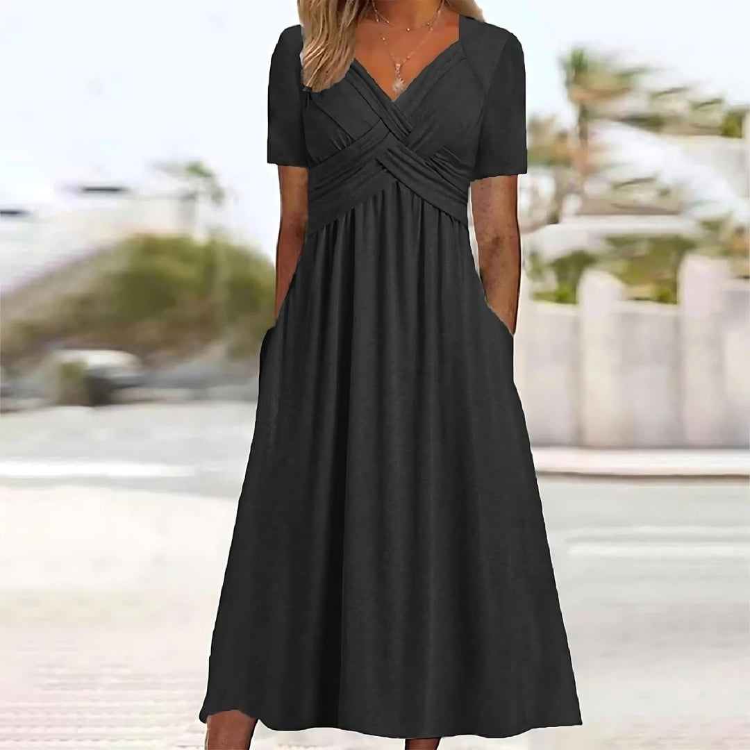 Danielle™ | Elegant Midi Dress with Tummy Coverage