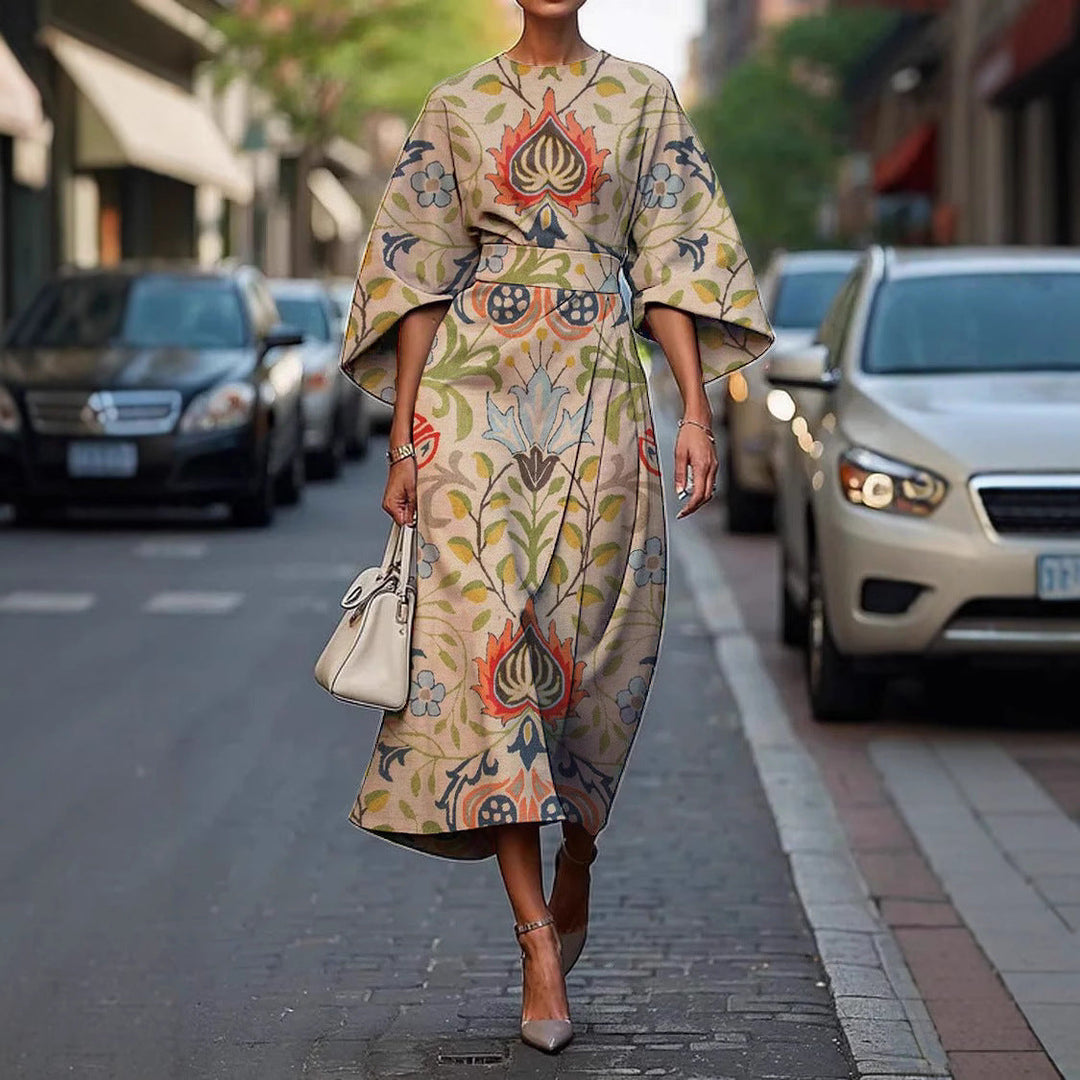Beatriz™ | Stylish Batwing Sleeve Long Dress